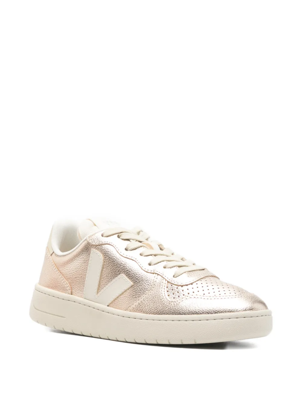 VEJA V-10 sneakers met geperforeerde neus Goud