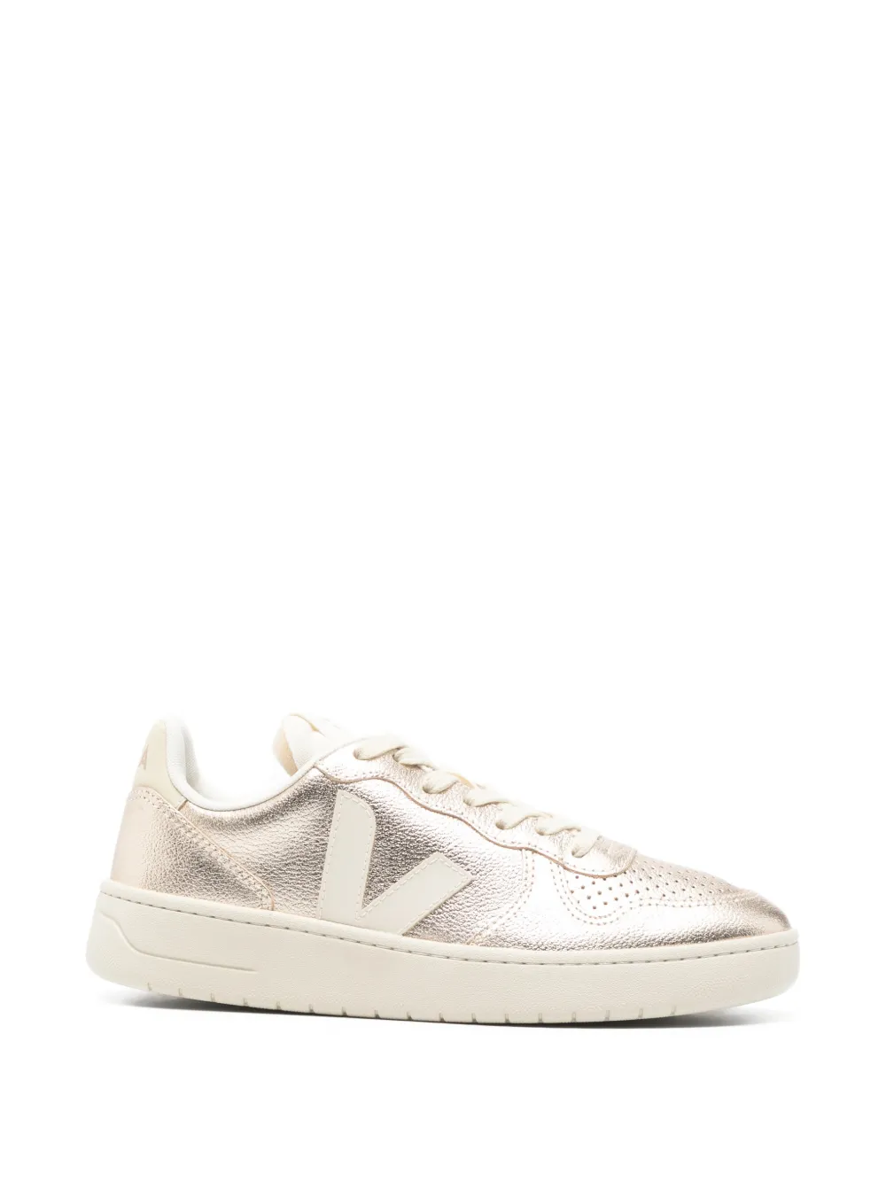 VEJA V-10 sneakers met geperforeerde neus Goud