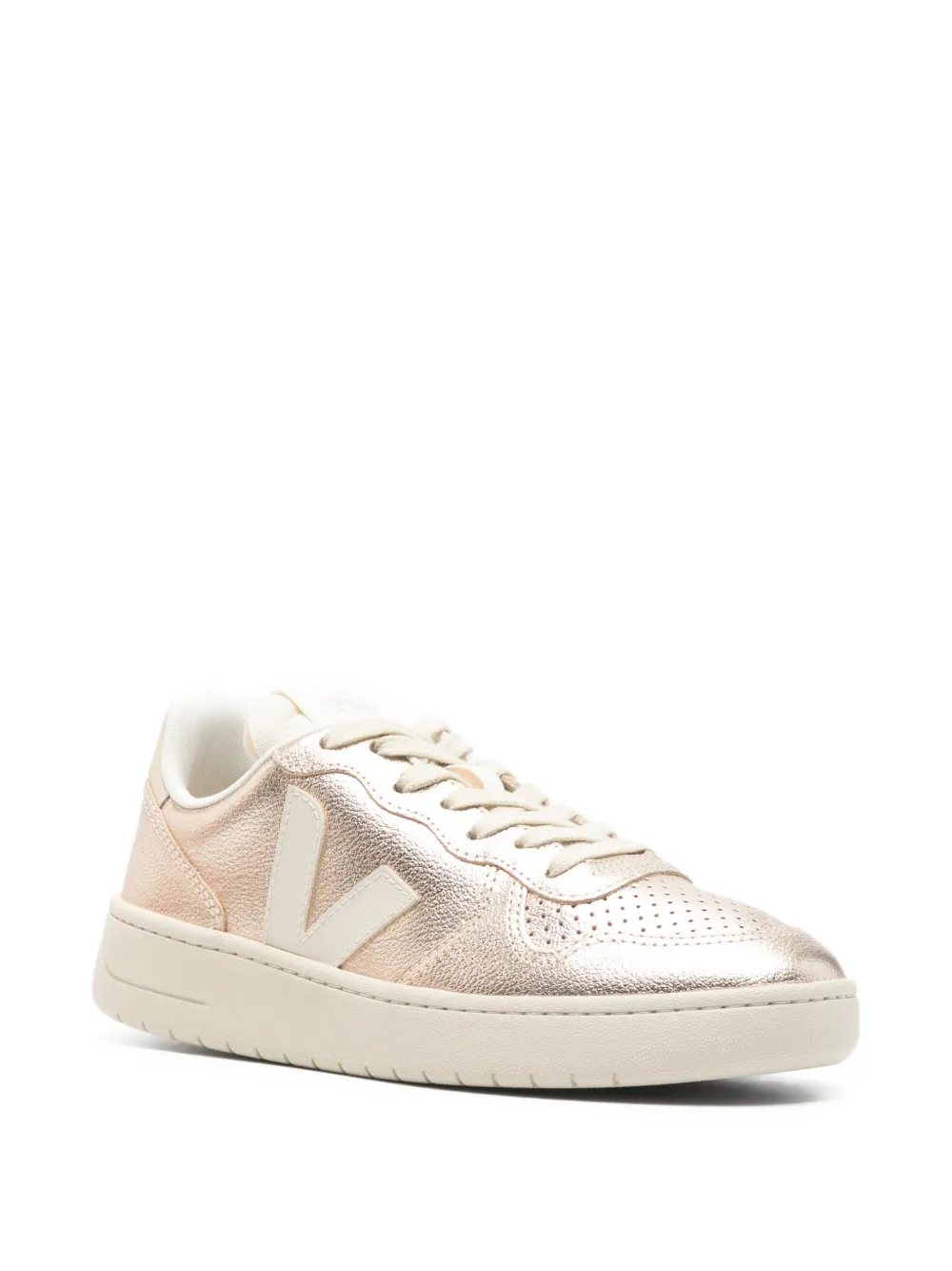VEJA V-10 sneakers met geperforeerde neus Goud