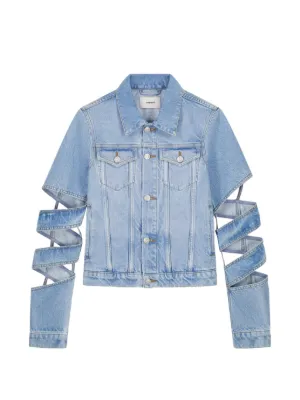 Alexander Wang Falling Back logo-print Denim Jacket | Blue | FARFETCH