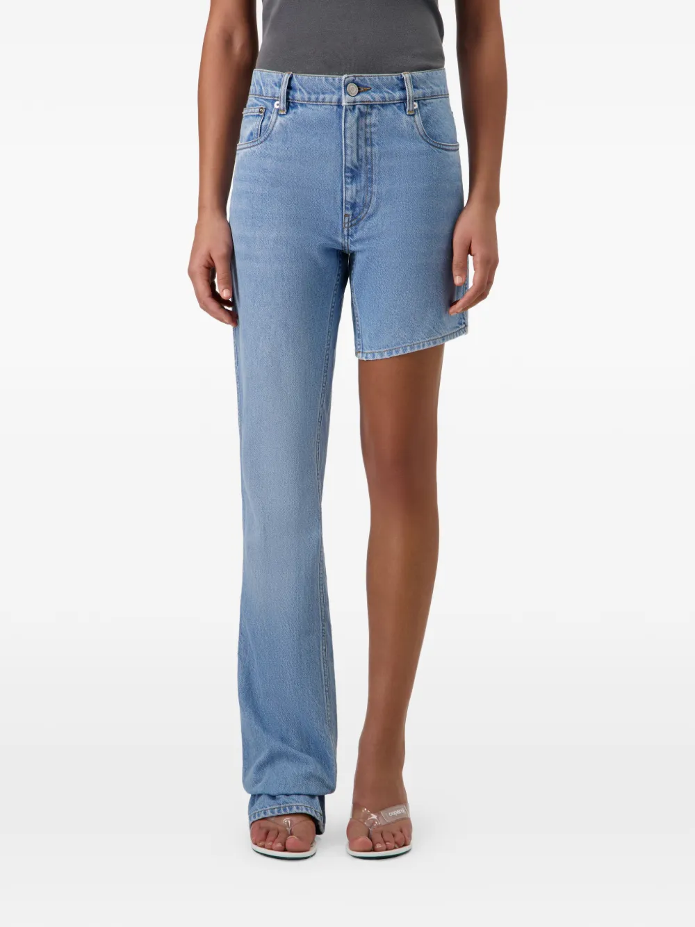Coperni One-leg Boyfriend asymmetrische jeans Blauw