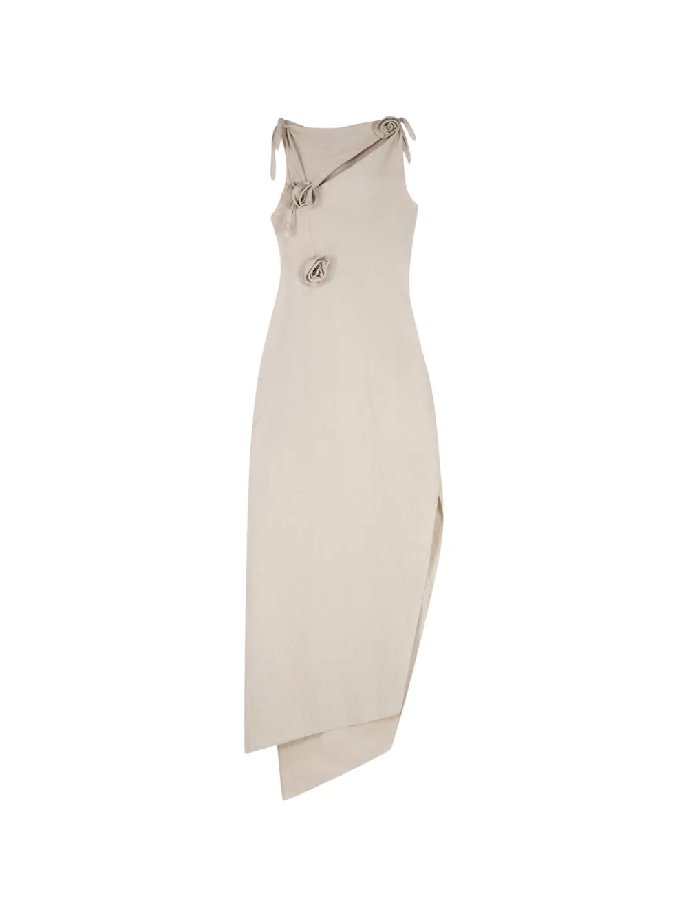 Coperni Rosette Knots maxi-jurk met bloemenprint Beige