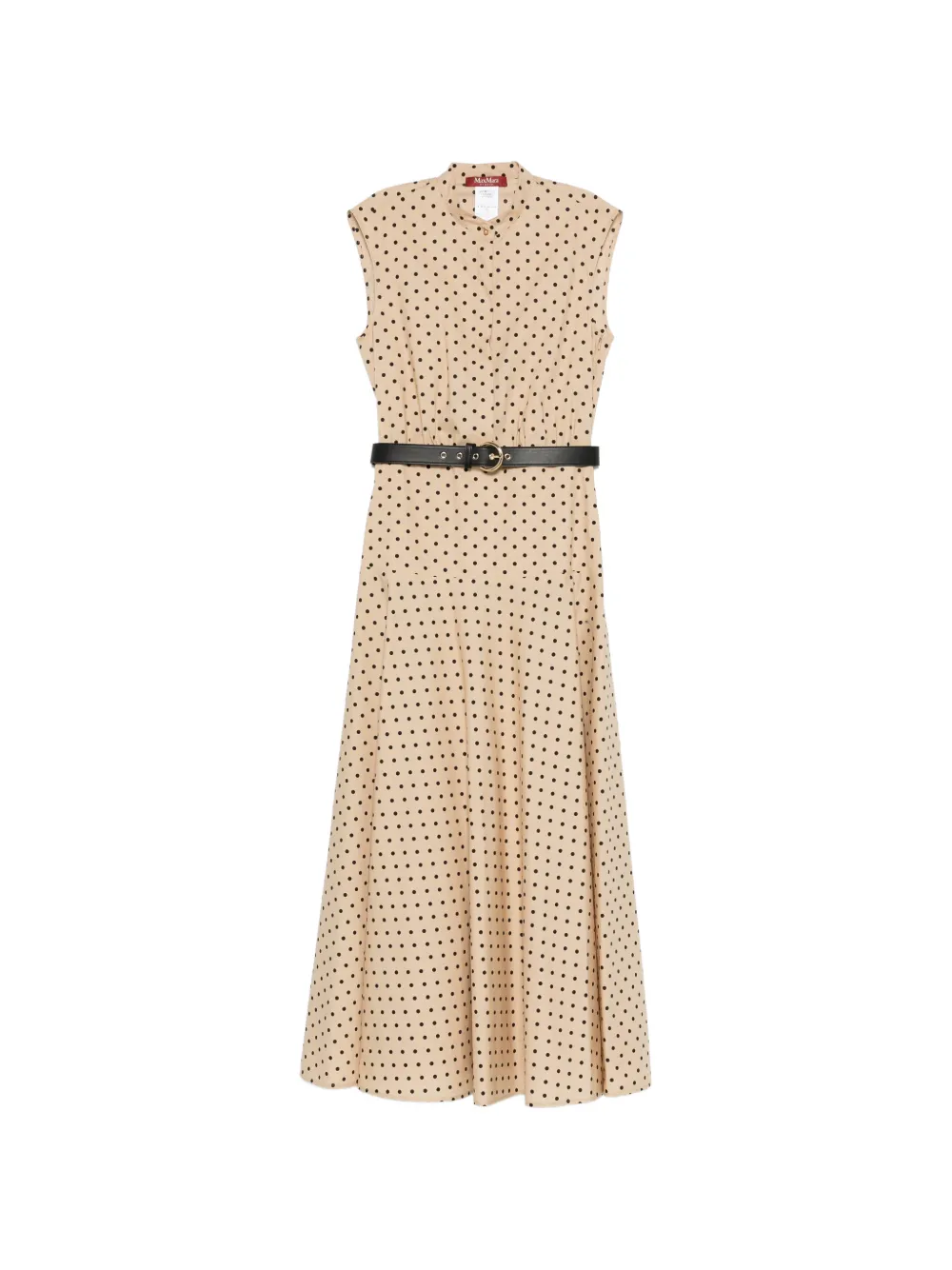 Max Mara polka-dot belted midi dress - Toni neutri