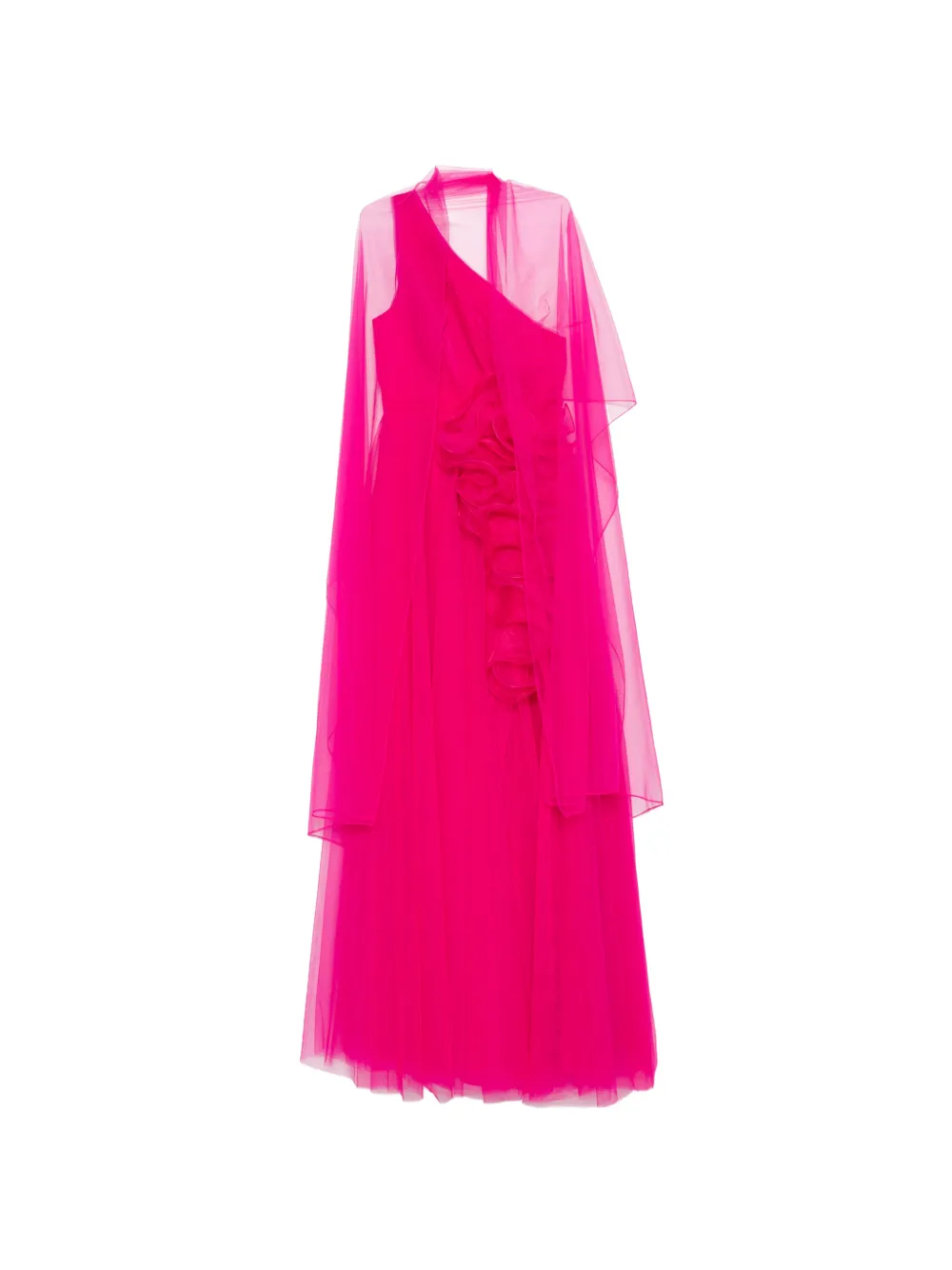 Marfil Barcelona one-shoulder tulle gown - Rosa
