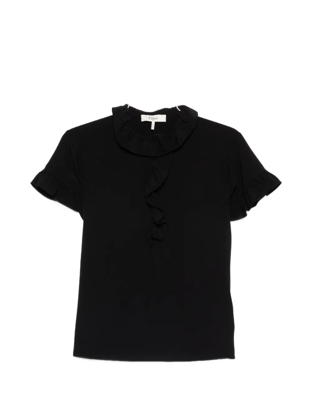 Chloé short-sleeve ruffle blouses - Nero