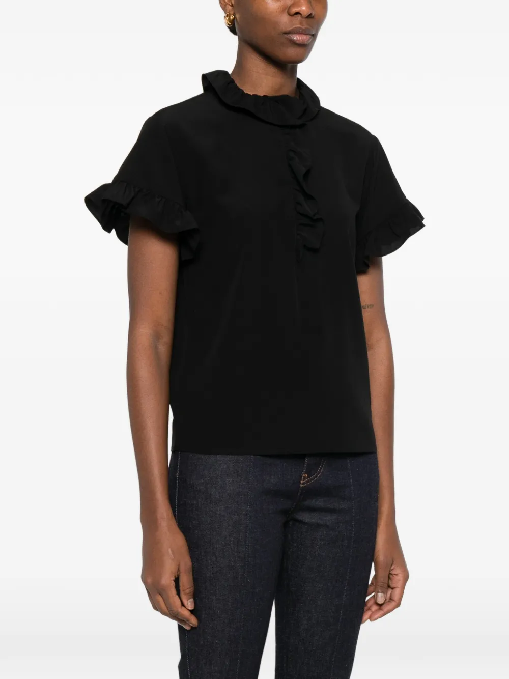  Chloé Blusa A Maniche Corte - Nero 
