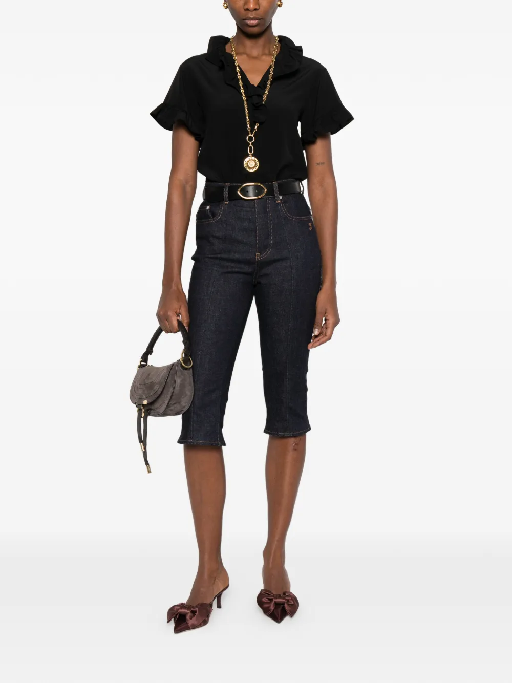  Chloé Blusa A Maniche Corte - Nero 