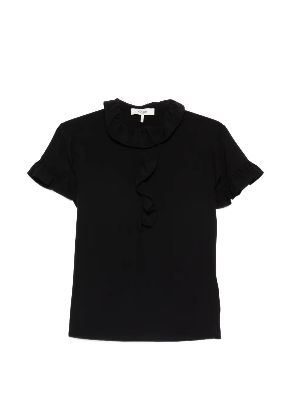 Chloé short-sleeve ruffle blouses - Nero
