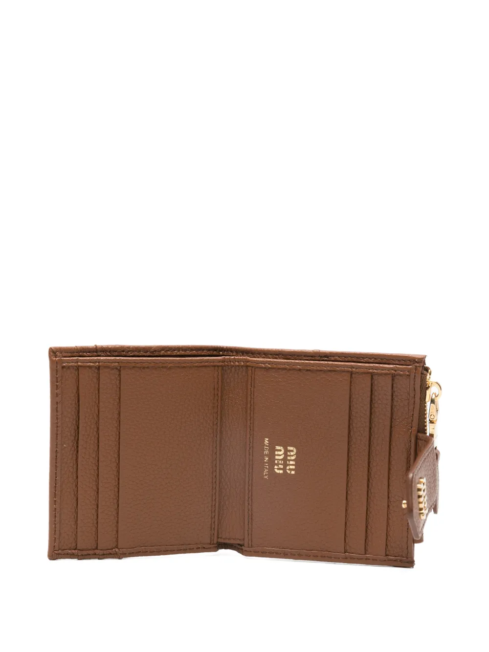  Miu Miu Logo-detail Wallet - Brown 