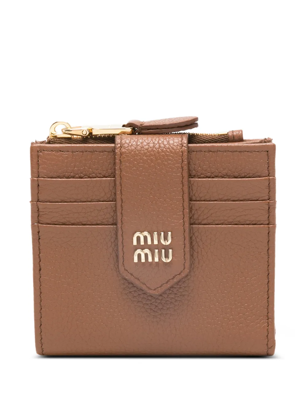 Miu Miu logo-detail wallet - Marrone