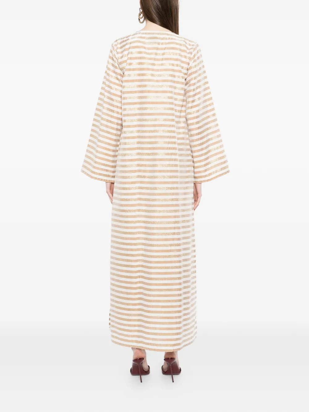 Bambah Gestreepte maxi-jurk Goud