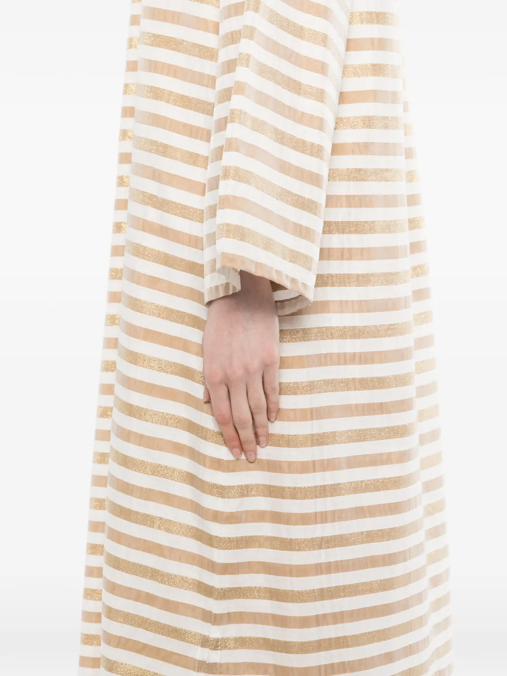 Bambah Gestreepte maxi-jurk Goud
