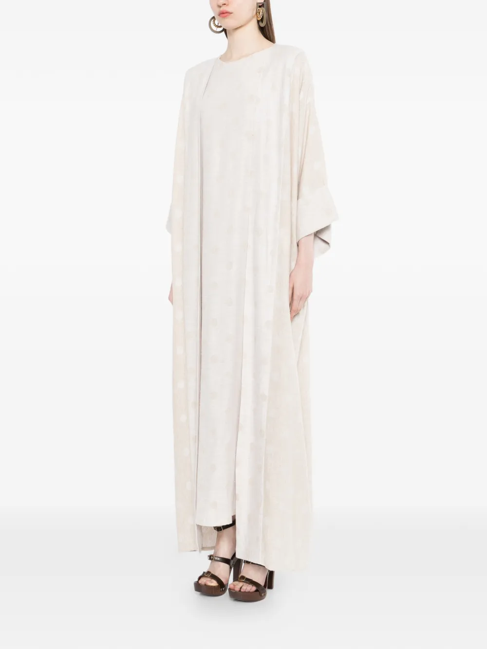 Bambah Lila Isabella maxi-jurk Beige