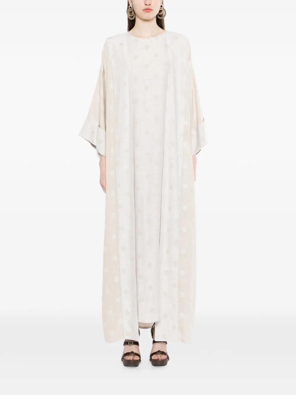 Bambah Lila Isabella maxi-jurk Beige