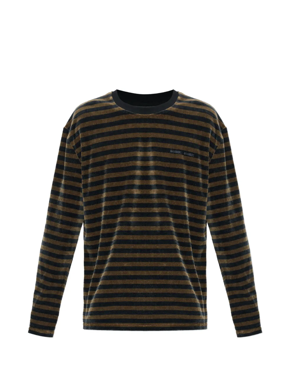 SAMSOE SAMSOE striped long-sleeved T-shirt - Marrone