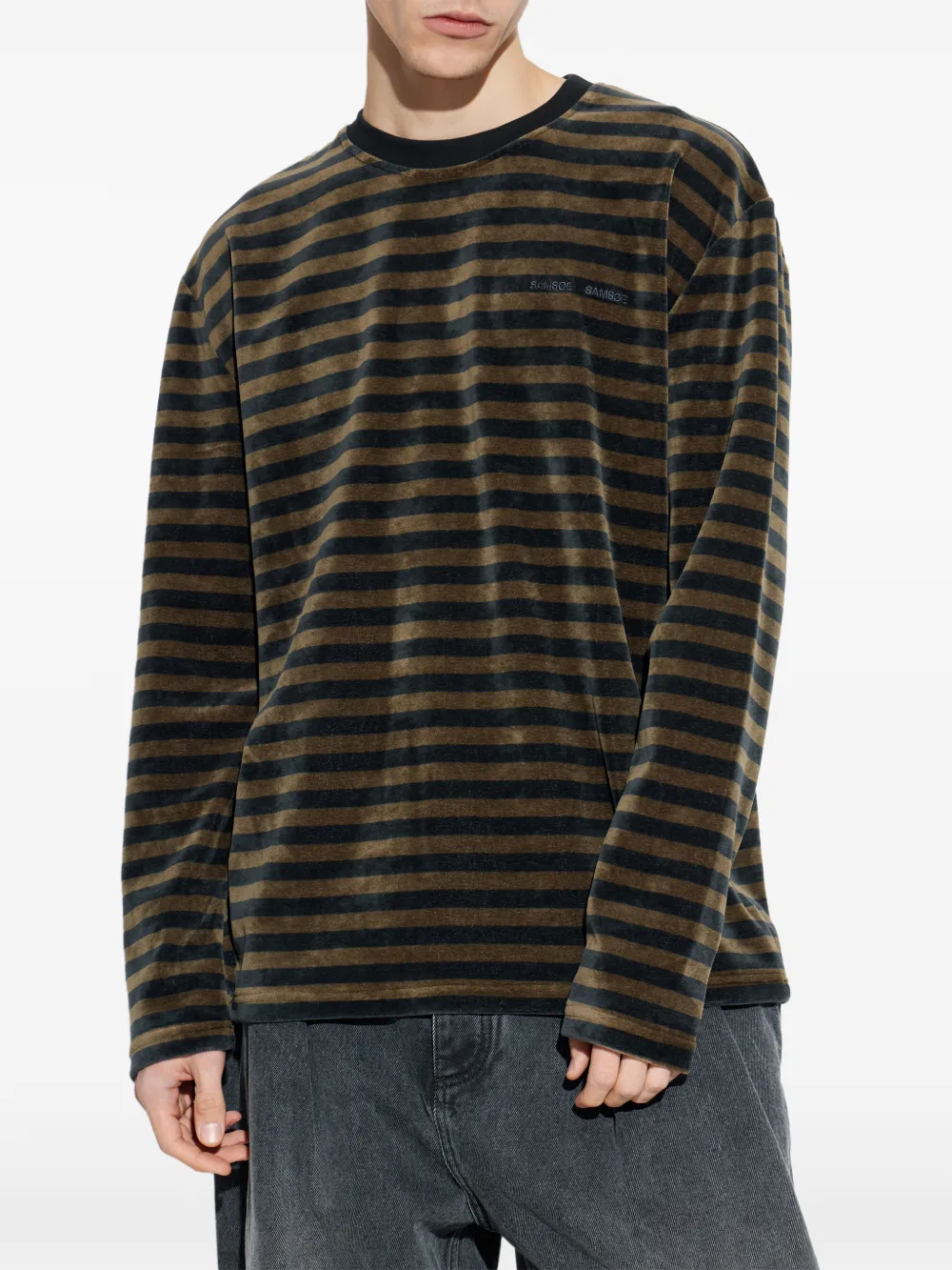  Samsoe Samsoe Striped Long-sleeved T-shirt - Brown 