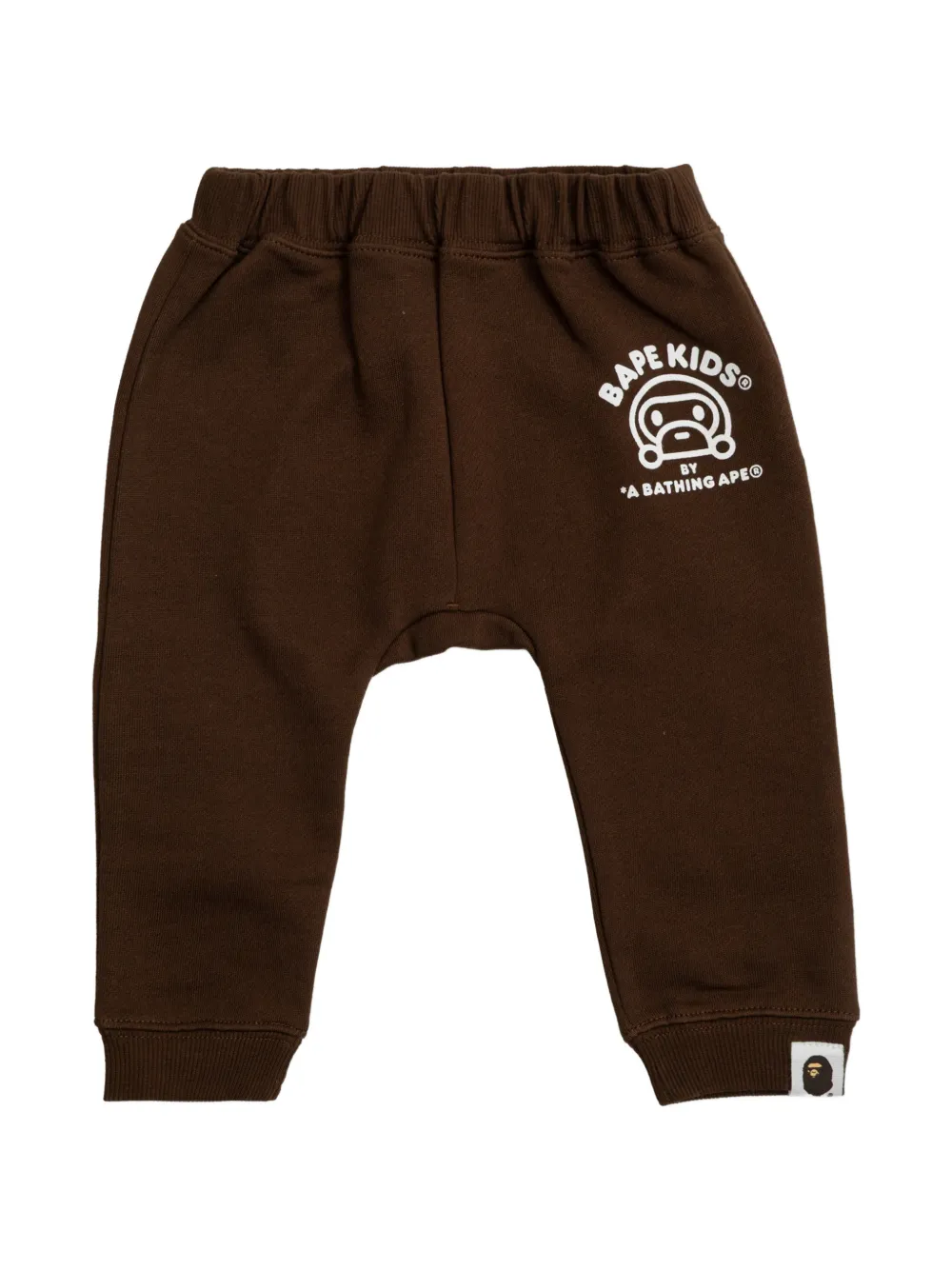 A BATHING APE® ape-graphic baby trousers - Marrone
