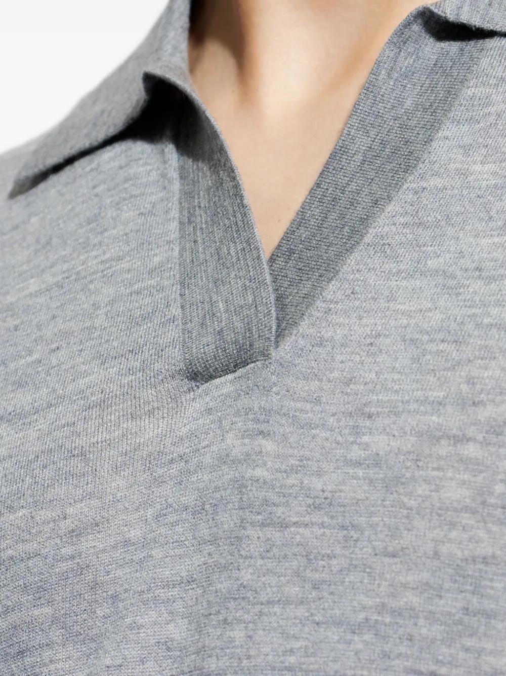 V-Neck Polo-Collar T-Shirt