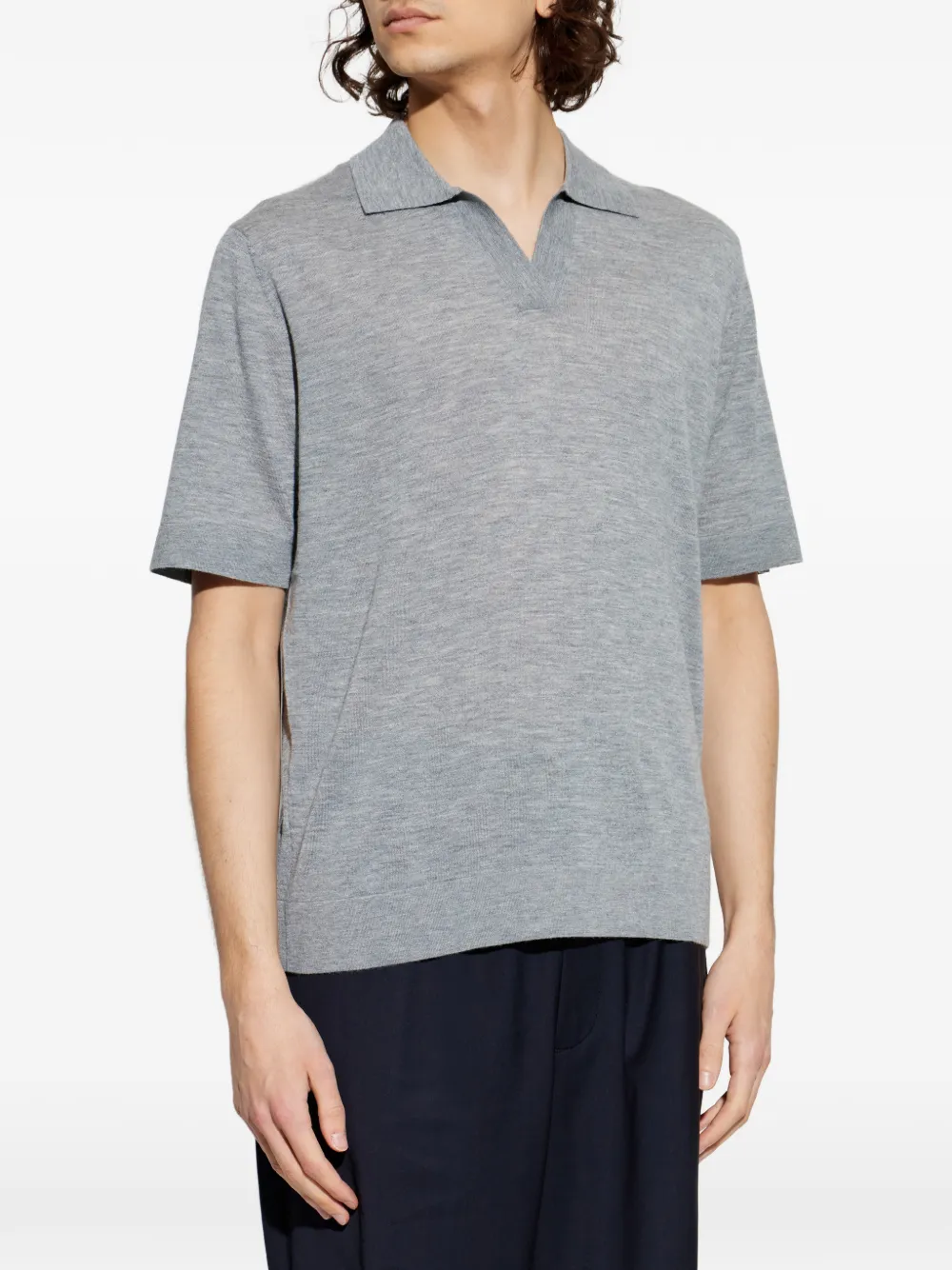 V-Neck Polo-Collar T-Shirt