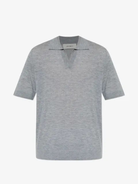 Lisa Yang Poloshirt mit V-Ausschnitt