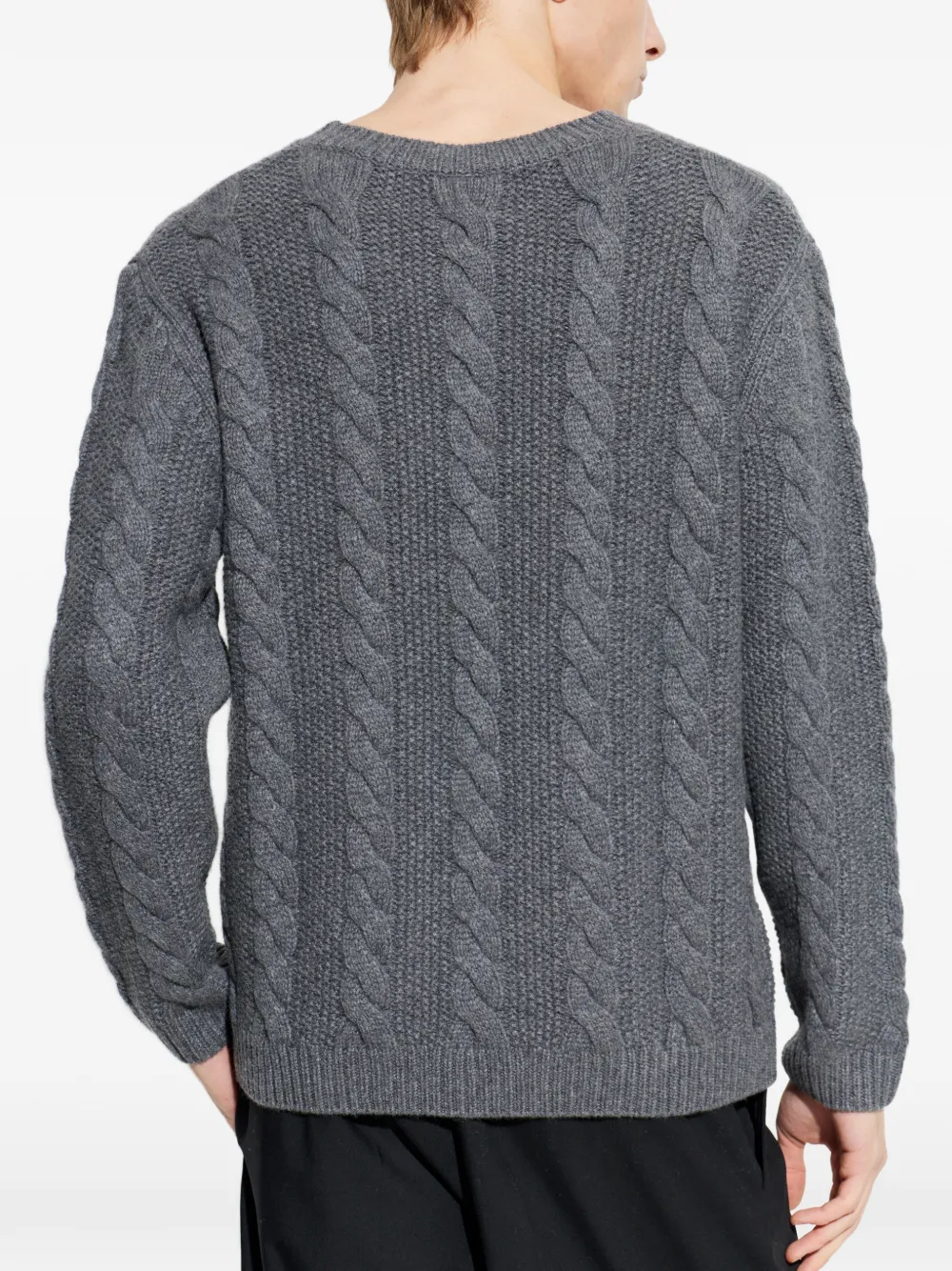  Lisa Yang Cable-knit Crew-neck Sweater - Grey 