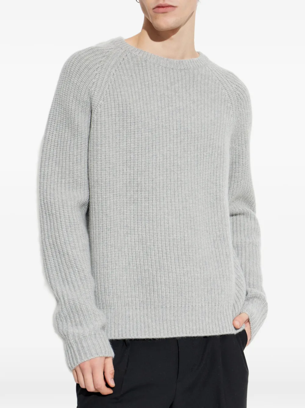  Lisa Yang Raglan-sleeve Crew-neck Sweater - Grey 