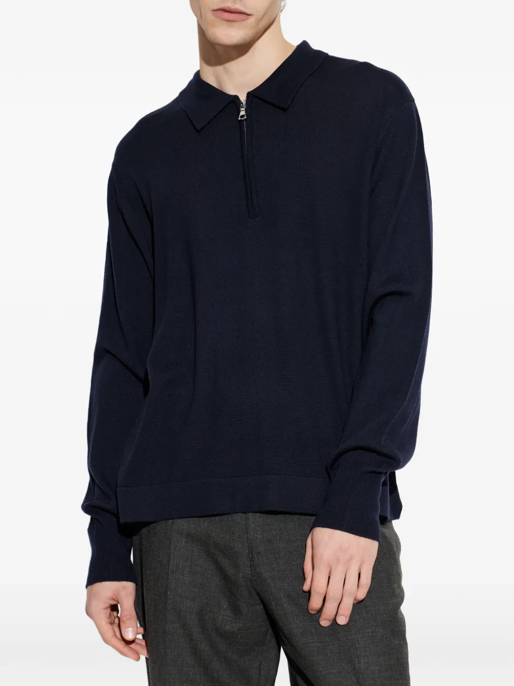 Officine Generale Bene poloshirt met ritssluiting Blauw