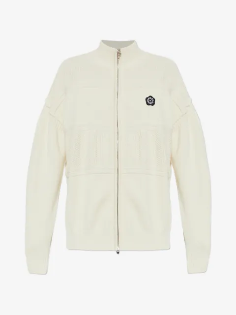 Kenzo Cardigan com aplicação floral e zíper