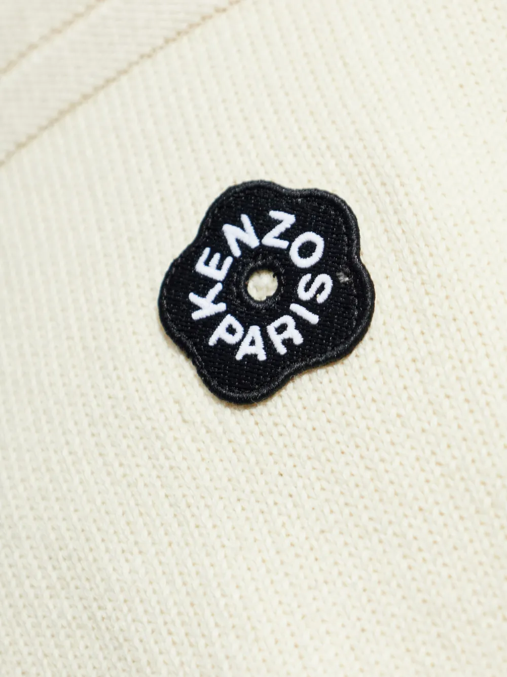 Kenzo Vest met ritssluiting en bloemapplicatie Beige