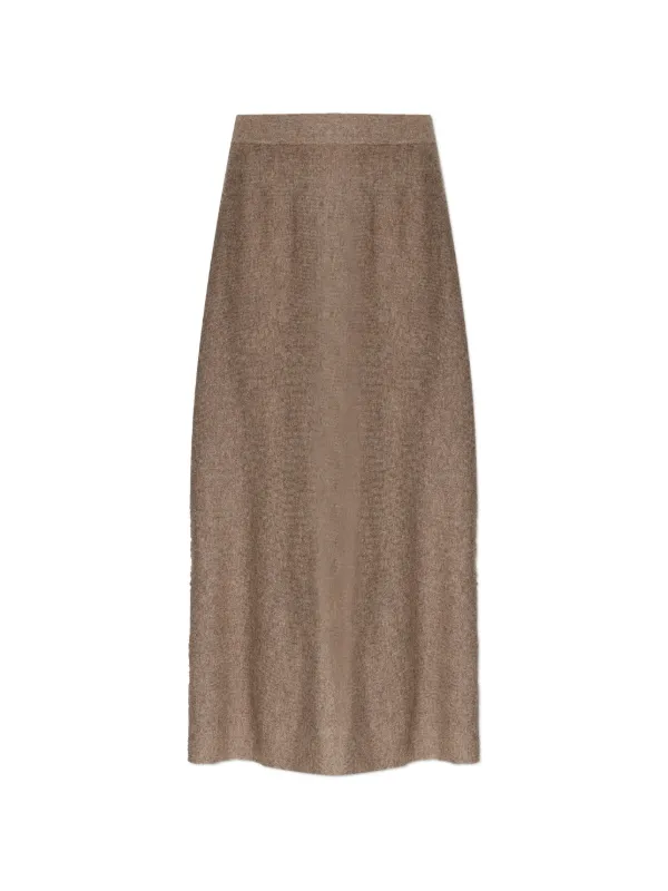 Lisa Yang High Waist Skirt in Brown