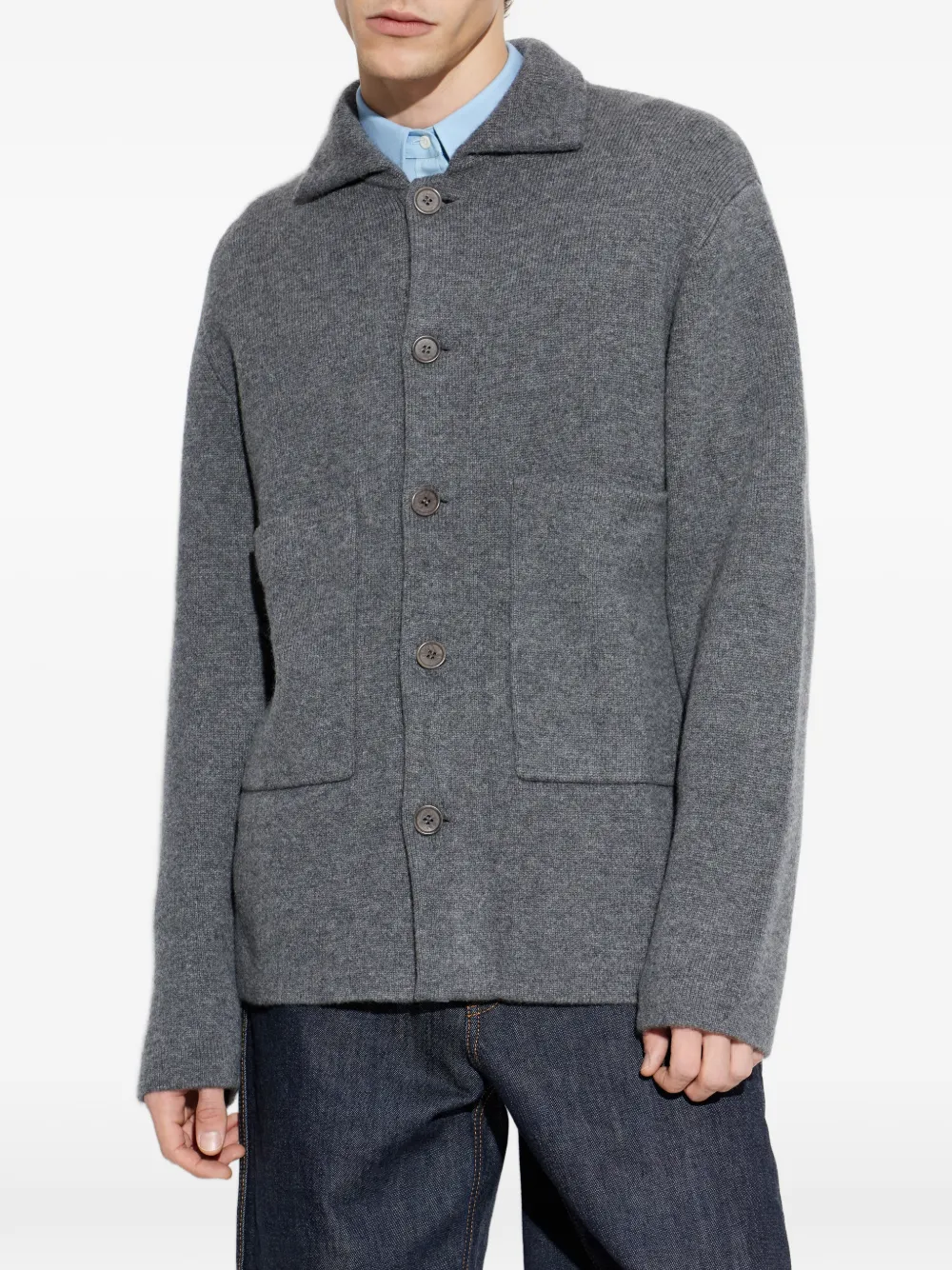 Lisa Yang Patch-pocket Cardigan - Grey 
