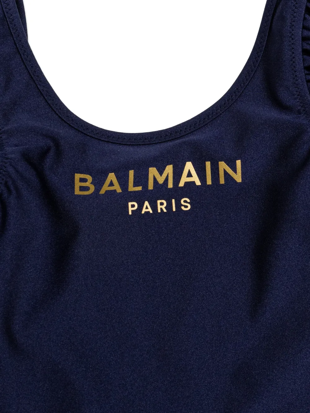  Balmain Kids Ruffled Swimsuit - Blue 