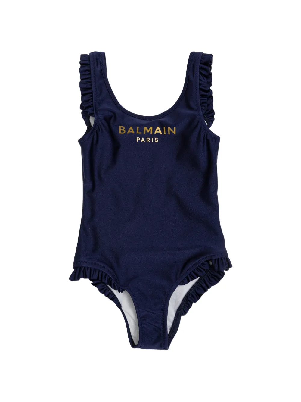 Balmain Kids ruffled swimsuit - Blu