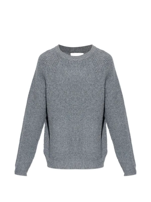 Lisa Yang Ribbed Raglan-sleeve Sweater in Grey