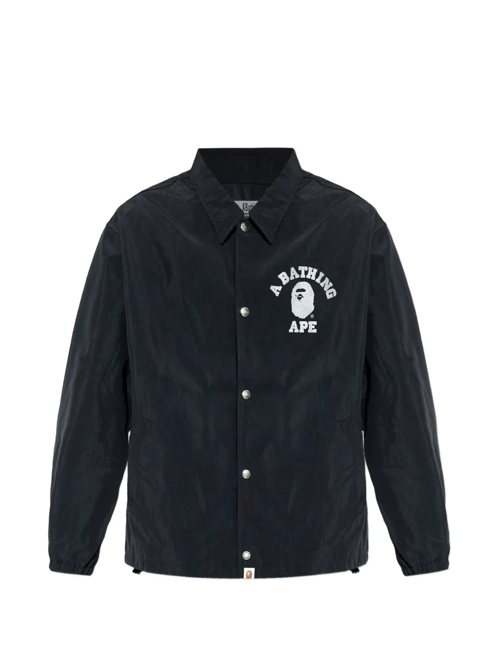 A BATHING APE® logo-detail long-sleeve overshirt - Nero