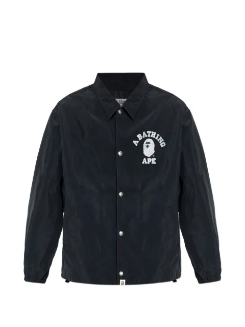 A BATHING APE® logo-detail long-sleeve overshirt