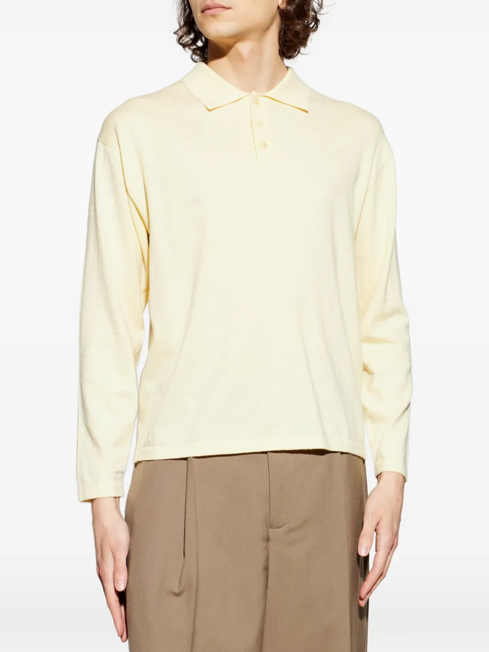  Lisa Yang Button Long-sleeve Polo Shirt - Yellow 