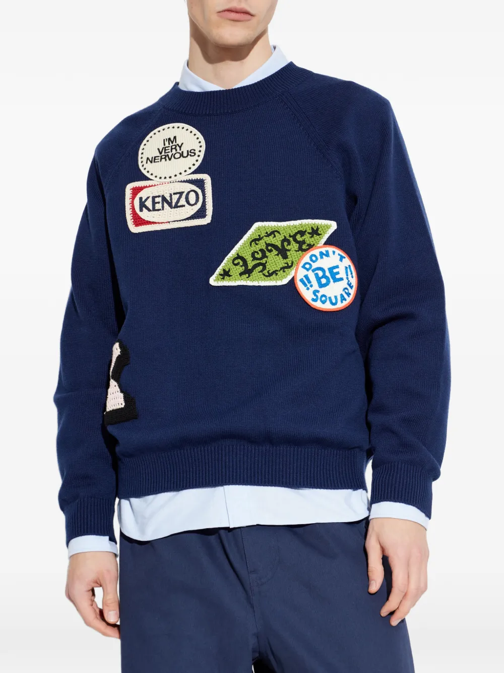 Kenzo Trui met hoge hals Blauw
