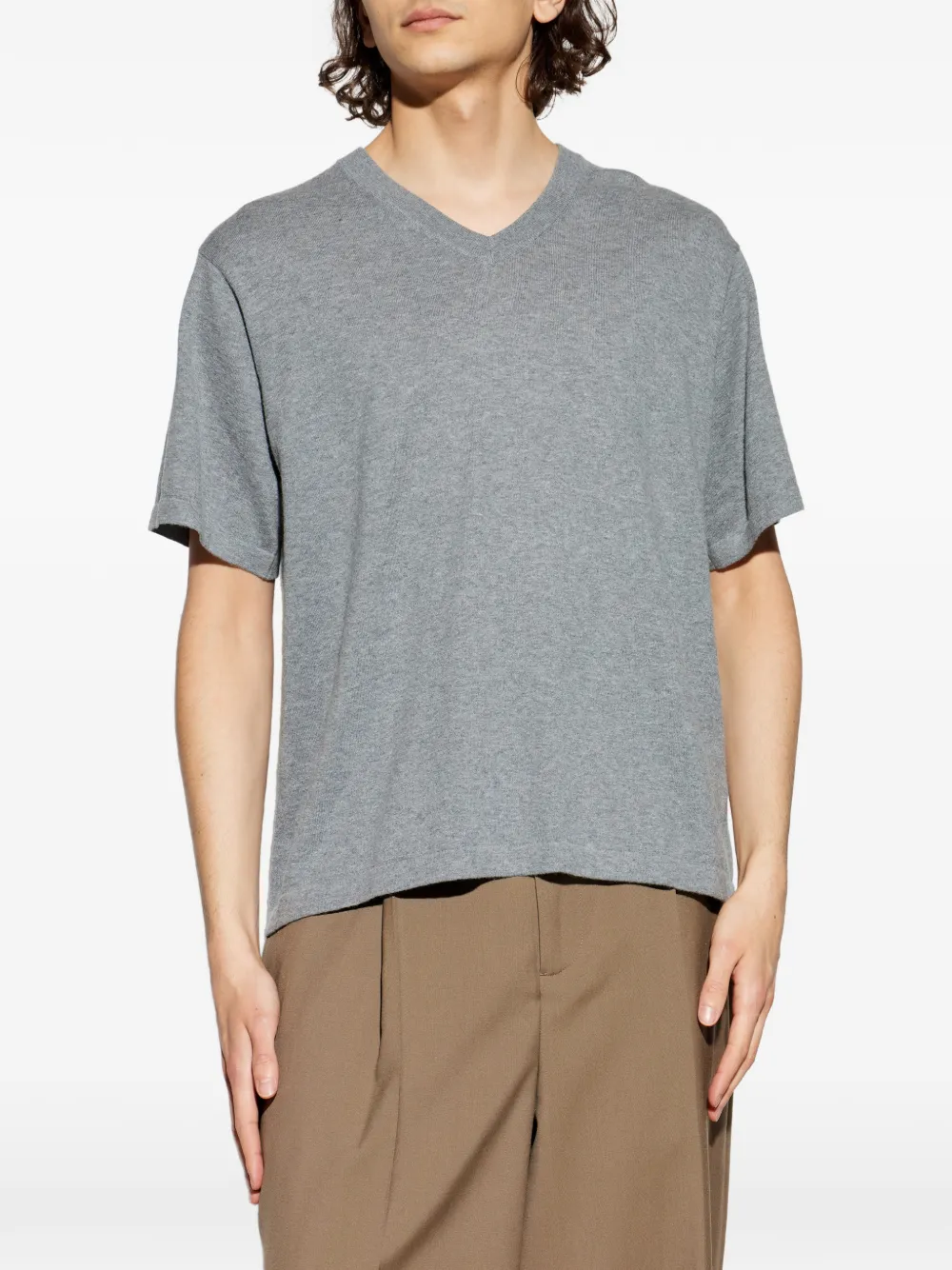 Lisa Yang T-shirt met V-hals Grijs