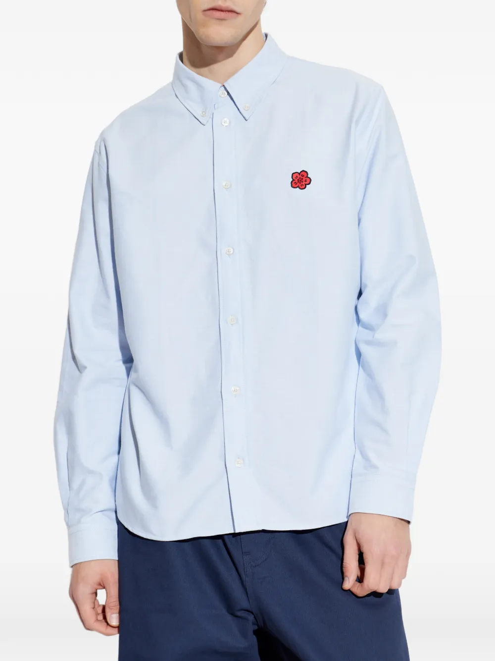  Kenzo Flower-embroidered Shirt - Blue 