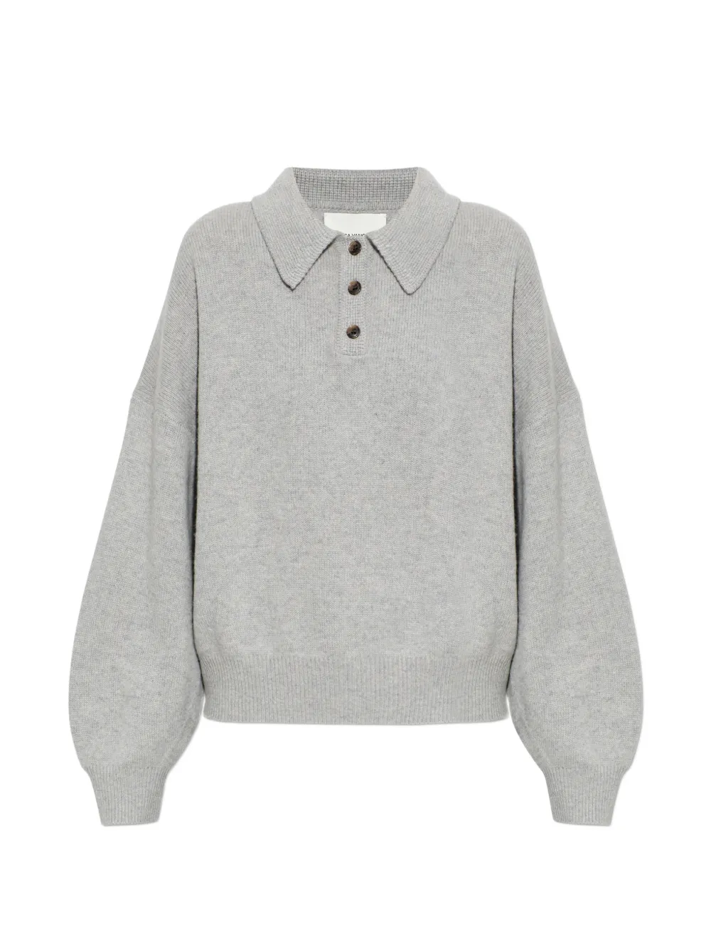 Lisa Yang Etta button collared knitted top - Grigio