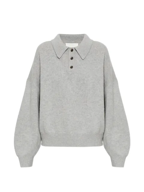 Lisa Yang Etta button collared knitted top