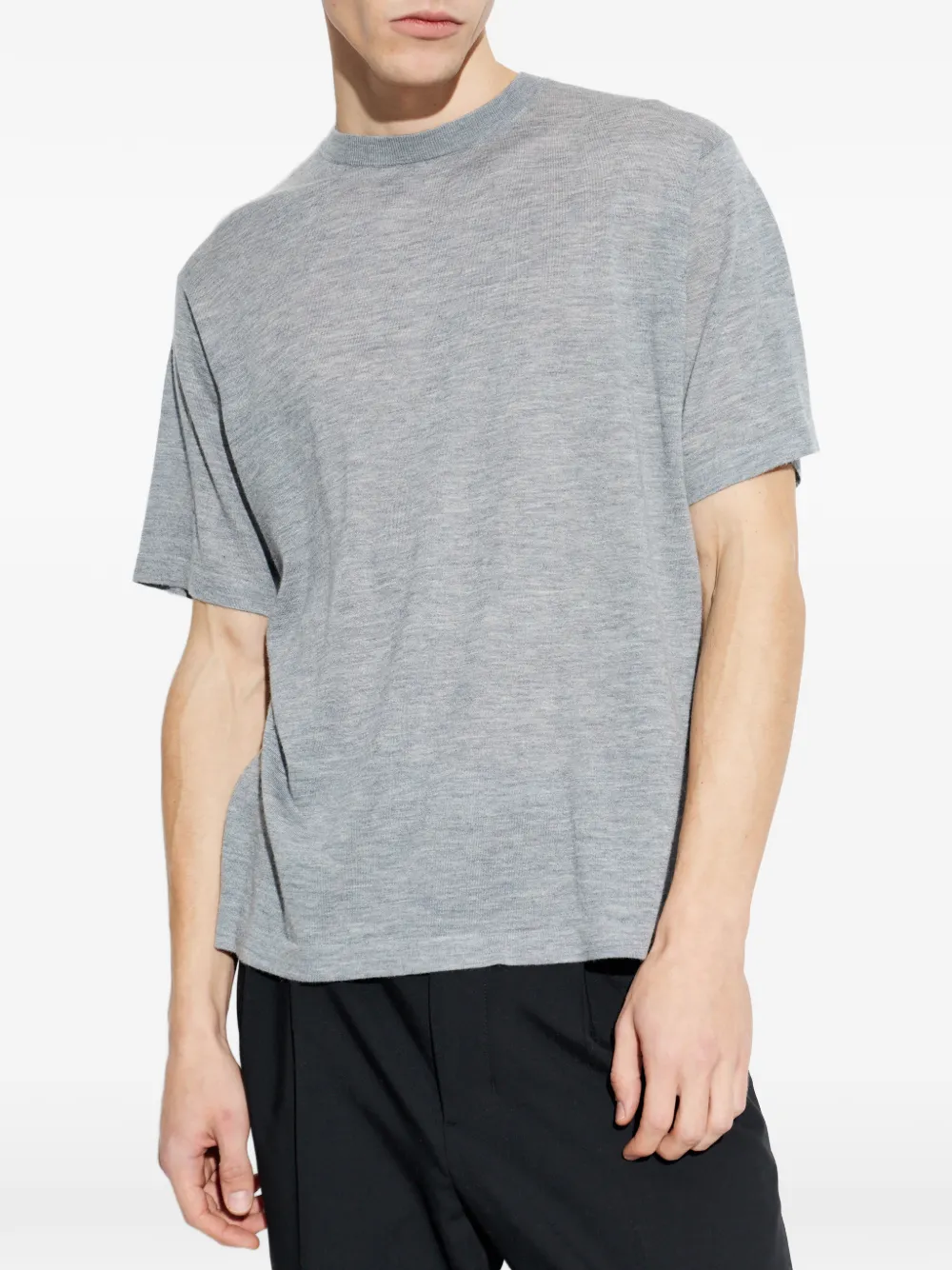 Lisa Yang T-shirt met ronde hals Grijs