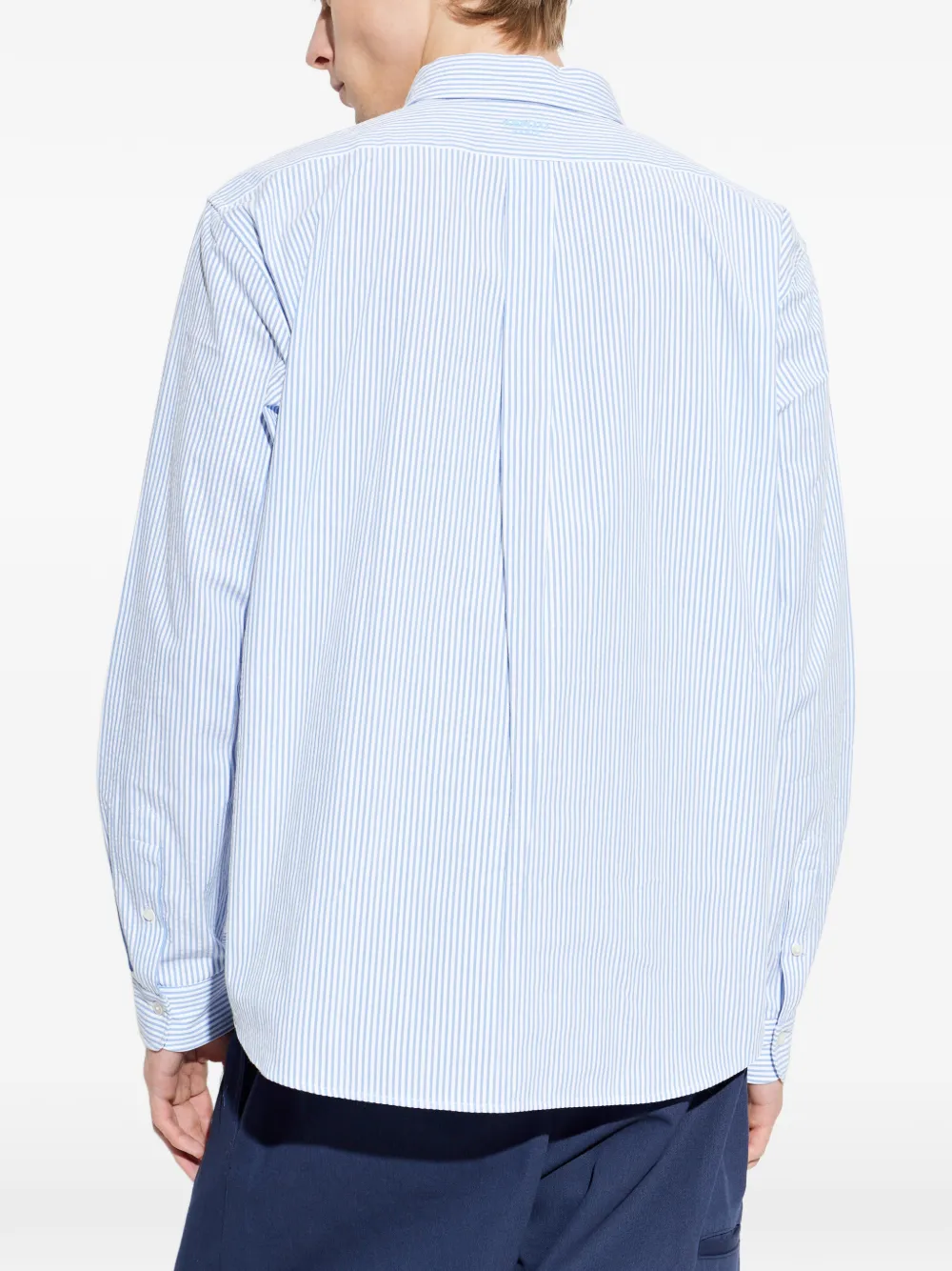 Kenzo Gestreept overhemd met bloemdetail Blauw