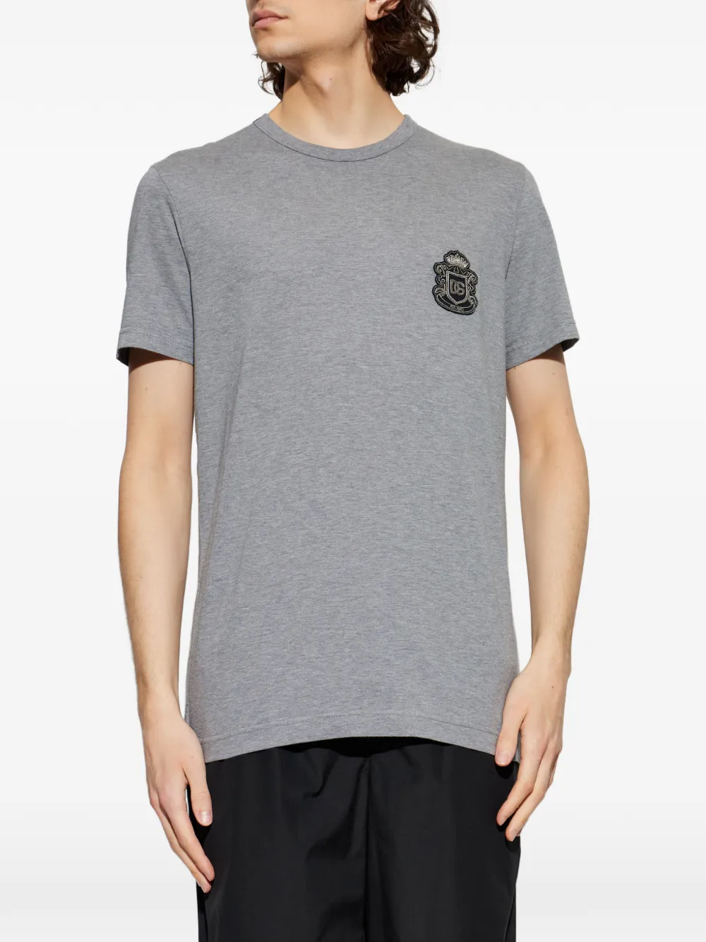 Dolce & Gabbana T-shirt met geborduurd logo Grijs
