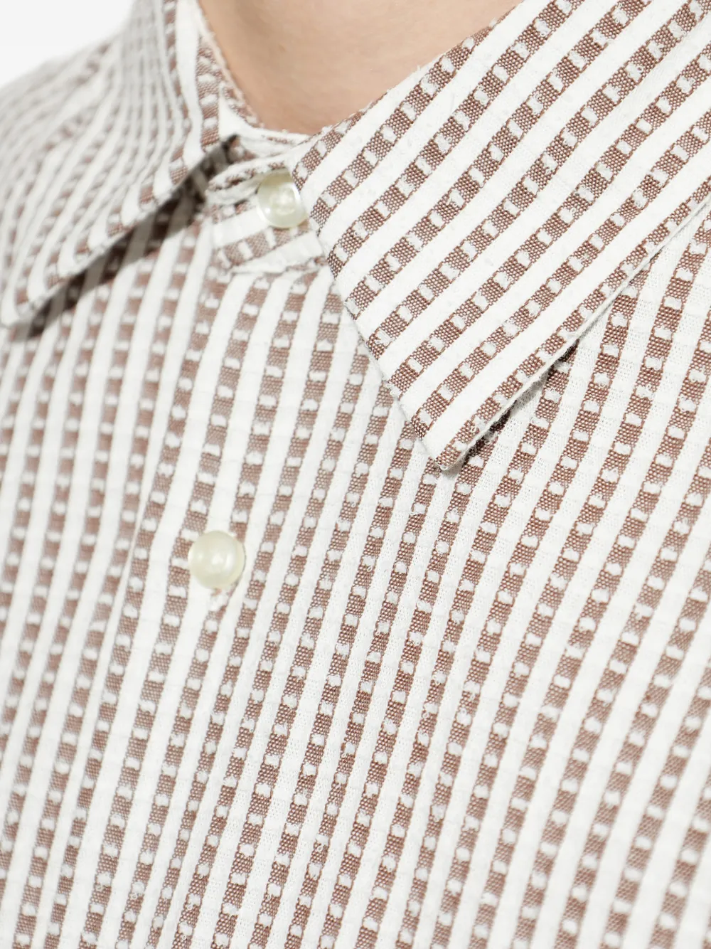 Officine Generale Gestreept overhemd Beige