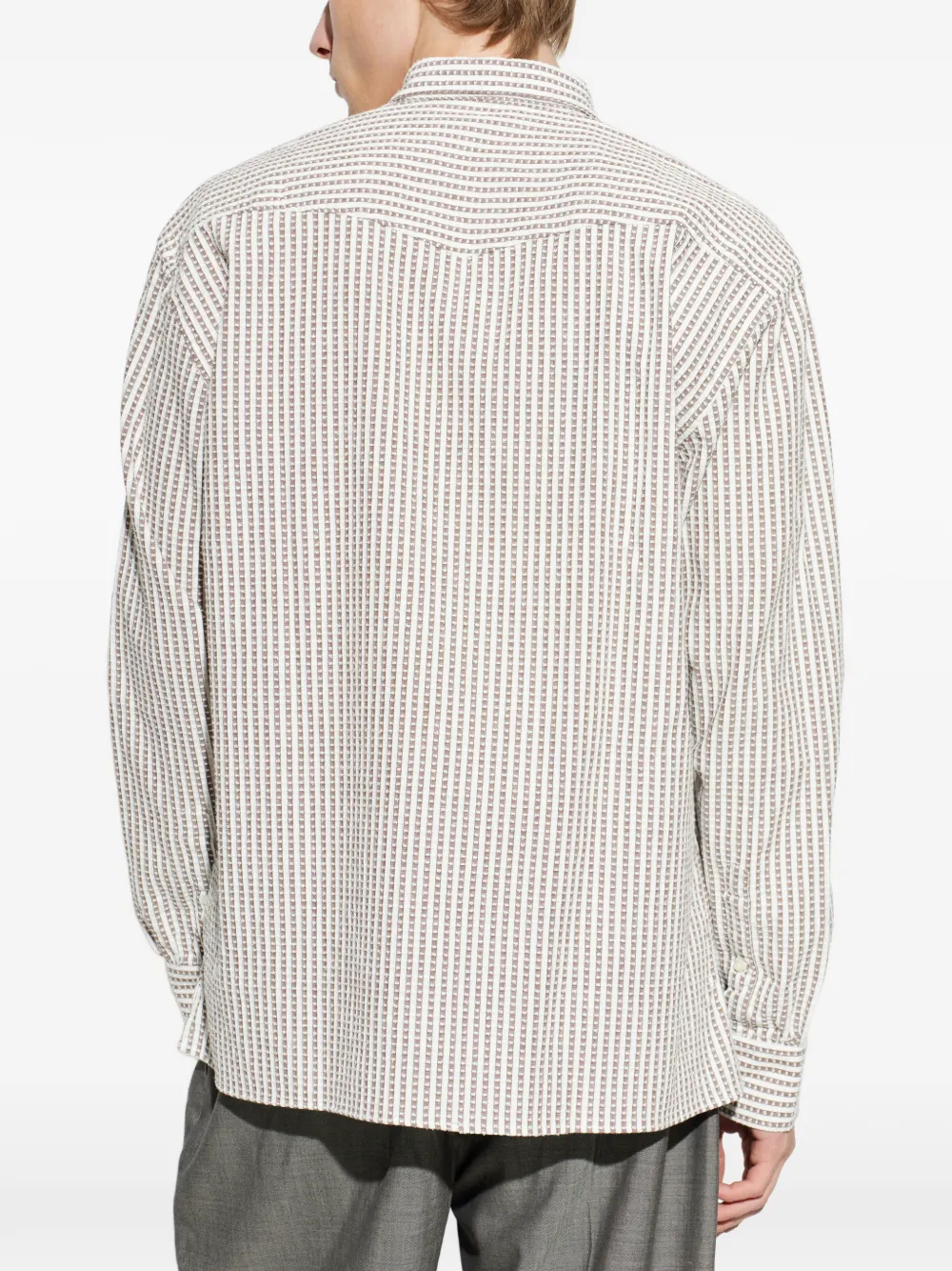 Officine Generale Gestreept overhemd Beige