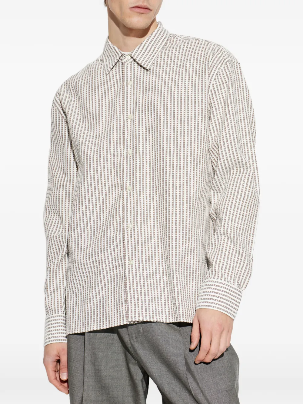  Officine Generale Striped-pattern Shirt - Neutrals 