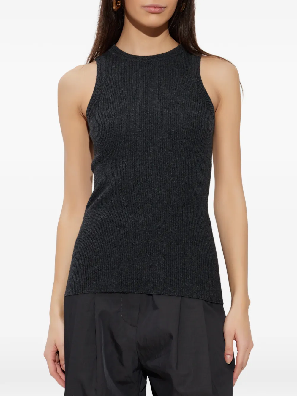  Lisa Yang Ribbed Tank Top - Grey 