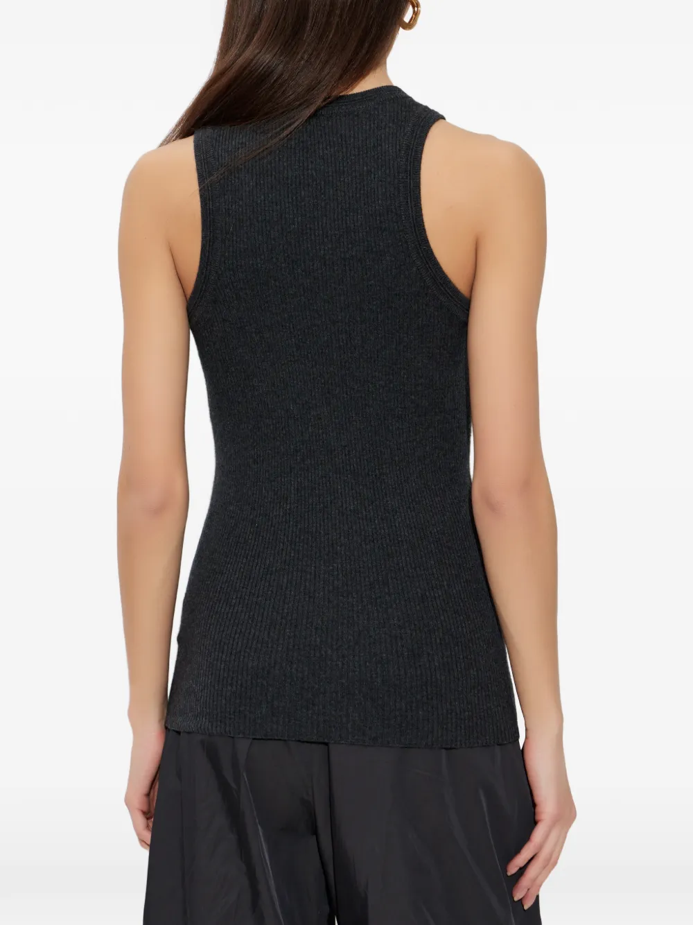Lisa Yang Geribbelde tanktop Grijs